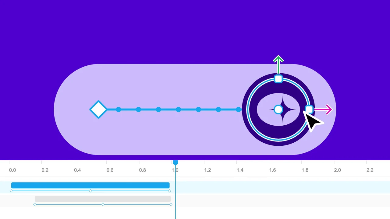 An animated Forma control with a visible timeline and cursor, from the included launch-film project